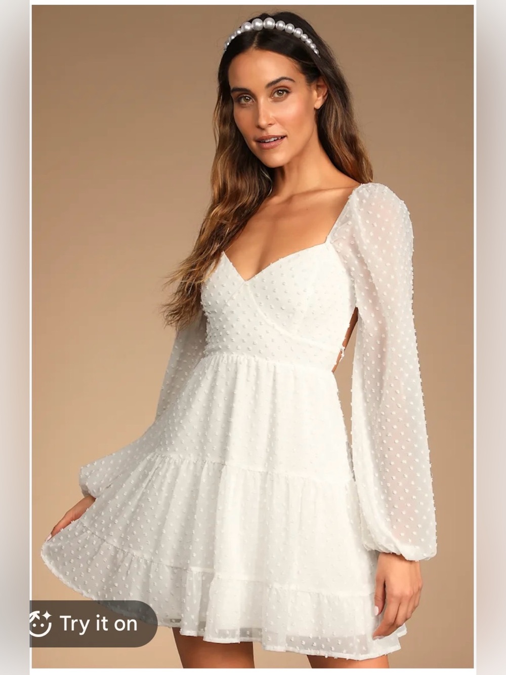 NWT Lulu’s White Flowy Mini Dress